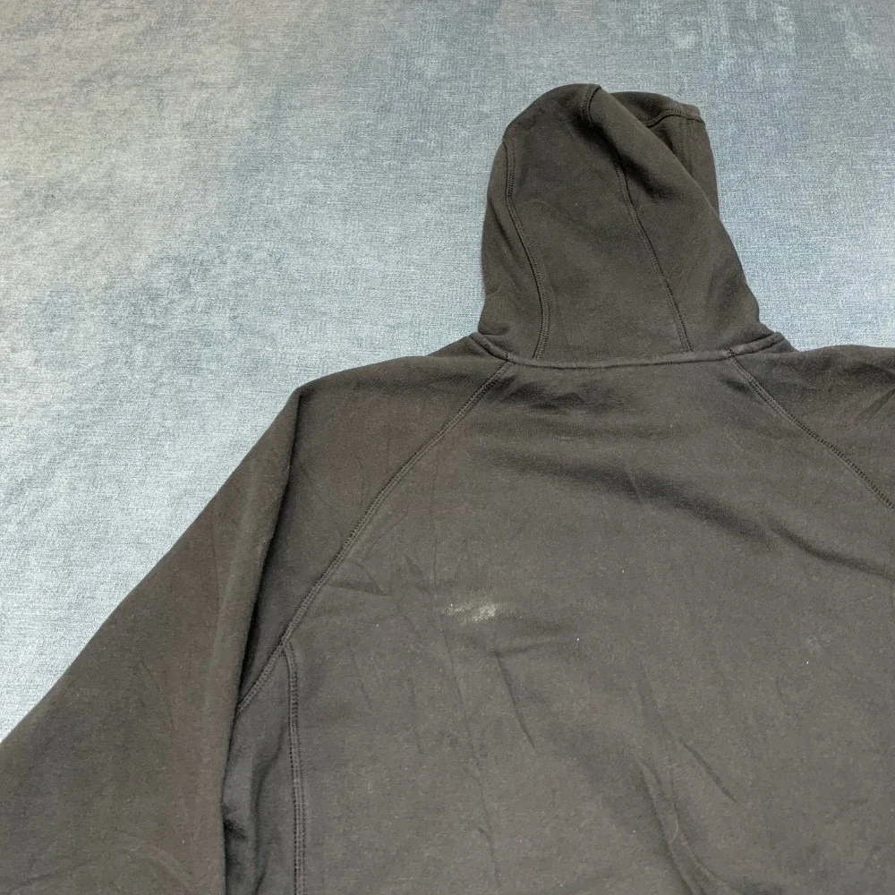 Adidas Hoodie Mens Medium Black Raglan Sleeve 3 Stripes Logo Sports Fleece Lined